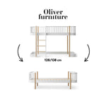 OLIVER FURNITURE - 041710 - Kit De Conversion Original, Lit Mezzanine Mi - haut 128/138 Cm - En Lit, Blanc/chêne