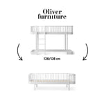 OLIVER FURNITURE - 041711 - Kit De Conversion Original, Lit Mezzanine Mi - haut 128/138 Cm - En Lit Banquette, Blanc