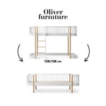 OLIVER FURNITURE - 041712 - Kit De Conversion Original, Lit Mezzanine Mi - haut 128/138 Cm - En Lit Banquette, Blanc/chêne