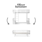 OLIVER FURNITURE - 041719 - Kit De Conversion Original, Lit Mezzanine Haut - En Lit Banquette, Blanc
