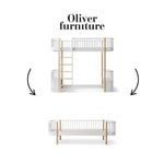 OLIVER FURNITURE - 041720 - Kit De Conversion Original, Lit Mezzanine Haut - En Lit Banquette, Blanc/chêne