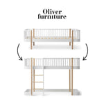 OLIVER FURNITURE - 041749 - Kit De Conversion Original, Lit Banquette - En Lit Mezzanine Mi - haut 138 Cm, Blanc/chêne