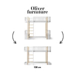 OLIVER FURNITURE - 041751 - Kit De Conversion Original, Lit Mezzanine Haut - En Lit Mezzanine Mi - haut 138 Cm, Blanc/chêne