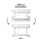 OLIVER FURNITURE - 041754 - Kit De Conversion Original, Lit Superposé Mi - haut - En Lit Mezzanine Mi - haut 138 Cm, Blanc