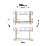 OLIVER FURNITURE - 041755 - Kit De Conversion Original, Lit Superposé Mi - haut - En Lit Mezzanine Mi - haut 138 Cm, Blanc/chêne