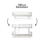 OLIVER FURNITURE - 041758 - Kit De Conversion Original, Lit Banquette - En Lit Superposé Mi - haut, Blanc