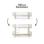 OLIVER FURNITURE - 041759 - Kit De Conversion Original, Lit Banquette - En Lit Superposé Mi - haut, Blanc/chêne