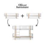 OLIVER FURNITURE - 041763 - Kit De Conversion Original, 2 Lits Banquette – En Lit Superposé Mi - haut, Blanc/chêne