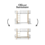 OLIVER FURNITURE - 041767 - Kit De Conversion Original, Lit Mezzanine Haut - En Lit Superposé Mi - haut, Blanc/chêne