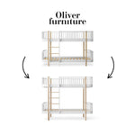 OLIVER FURNITURE - 041777 - Kit De Conversion Original, Lit Superposé Mi - haut - En Lit Superposé, Blanc/chêne