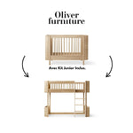 OLIVER FURNITURE - 041781 - Kit De Conversion - Lit Bébé Évolutif Mini+, Avec Kit Junior Inclus - En Lit Mezzanine Mi - haut, Chêne