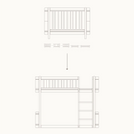 OLIVER FURNITURE - 041781 - Kit De Conversion - Lit Bébé Évolutif Mini+, Avec Kit Junior Inclus - En Lit Mezzanine Mi - haut, Chêne