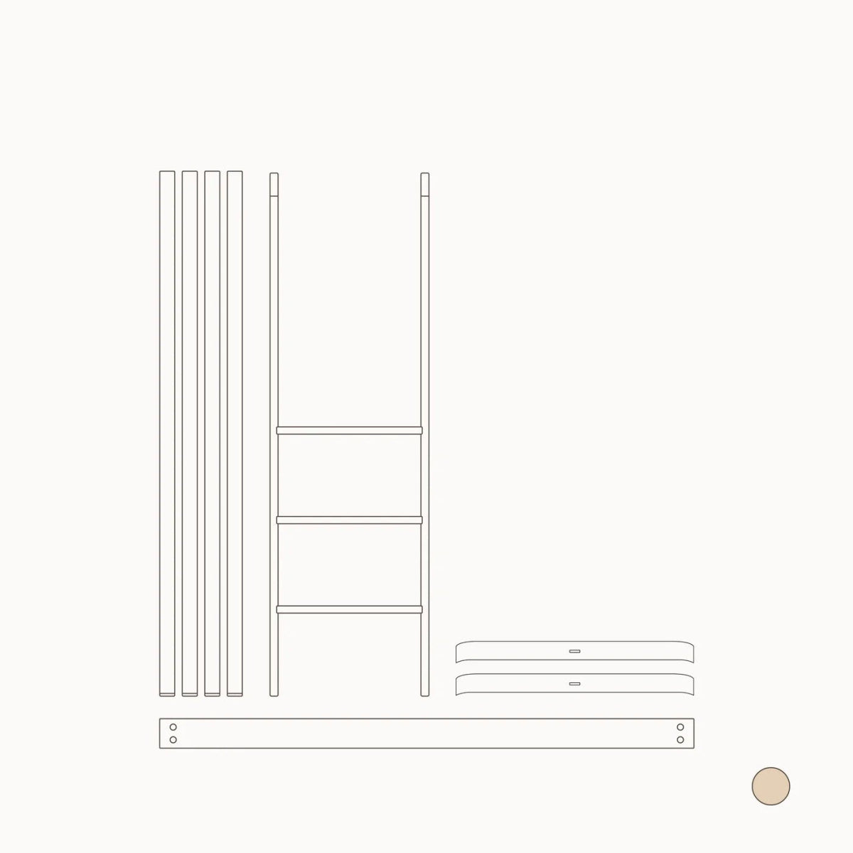 OLIVER FURNITURE - 041781 - Kit De Conversion - Lit Bébé Évolutif Mini+, Avec Kit Junior Inclus - En Lit Mezzanine Mi - haut, Chêne