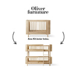 OLIVER FURNITURE - 041782 - Kit De Conversion - Lit Bébé Évolutif Mini+, Avec Kit Junior Inclus - En Lit Superposé Mi - haut, Chêne