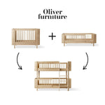OLIVER FURNITURE - 041783 - Kit De Conversion - Lit Bébé Évolutif Mini+ & Lit Junior - En Lit Superposé Mi - haut, Chêne