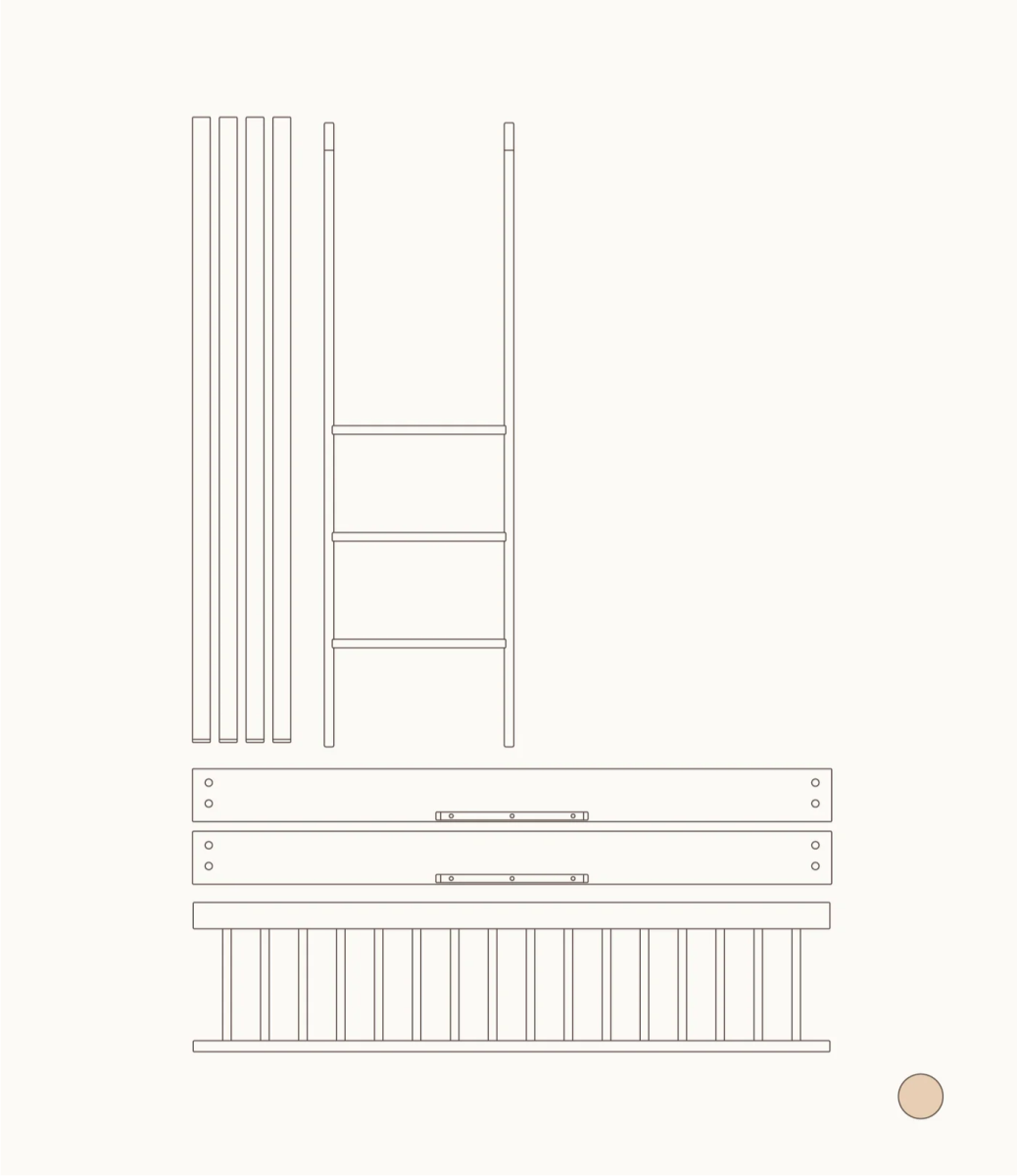 OLIVER FURNITURE - 041783 - Kit De Conversion - Lit Bébé Évolutif Mini+ & Lit Junior - En Lit Superposé Mi - haut, Chêne