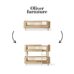 OLIVER FURNITURE - 041786 - Kit De Conversion Mini+, Lit Junior - En Lit Superposé Mi - haut, Chêne