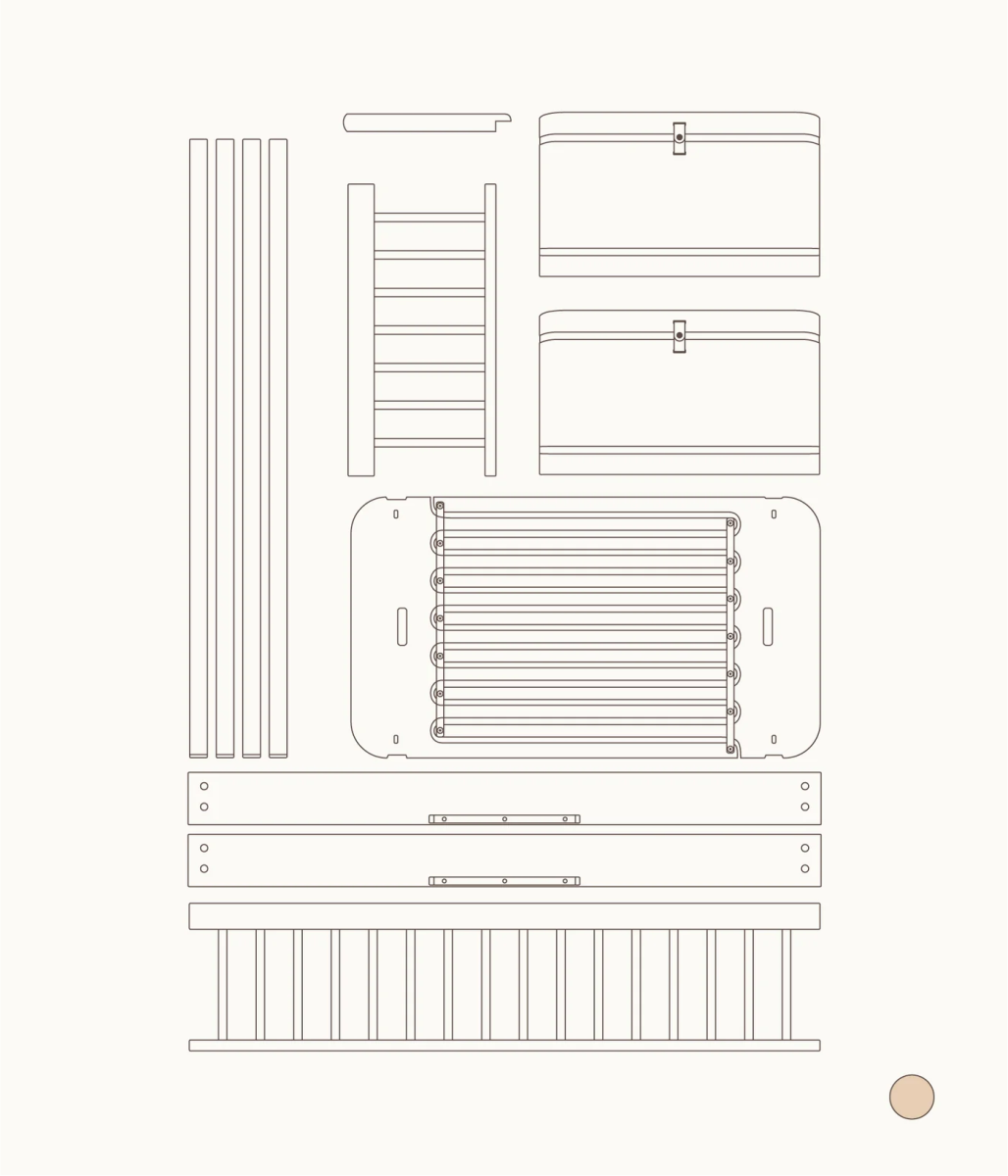 OLIVER FURNITURE - 041789 - Kit De Conversion Mini+, Lit Mezzanine Mi - haut - En Lit Superposé Mi - haut, Chêne