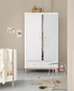 OLIVER FURNITURE - Armoire 2 Portes Wood, Blanc/Chêne