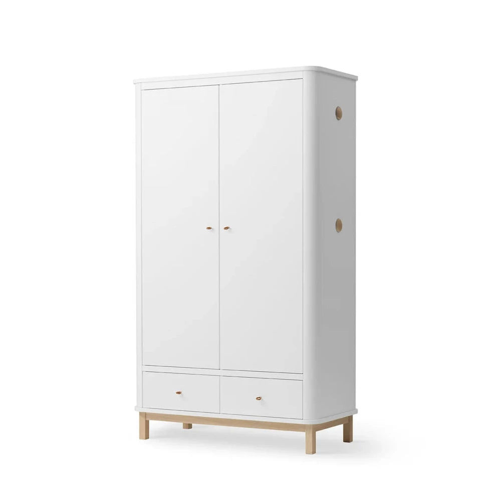 OLIVER FURNITURE - Armoire 2 Portes Wood, Blanc/Chêne
