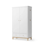 OLIVER FURNITURE - Armoire 2 Portes Wood, Blanc/Chêne