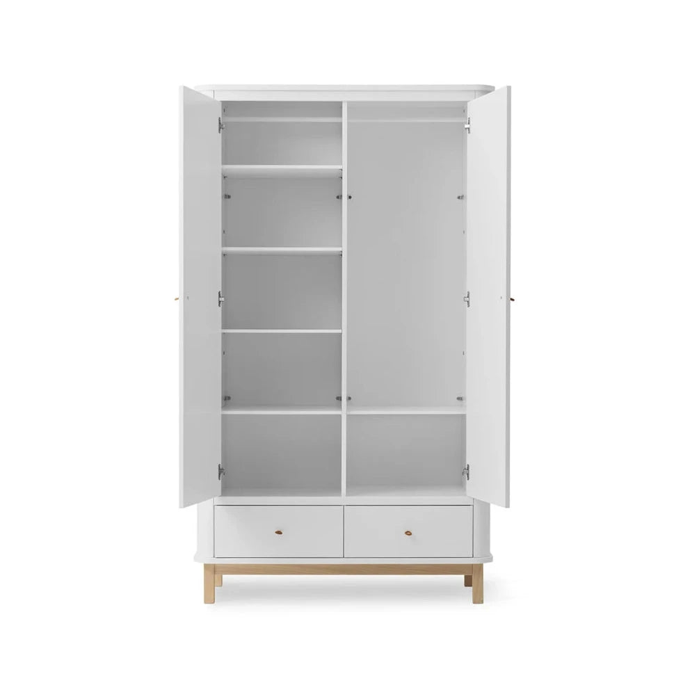 OLIVER FURNITURE - Armoire 2 Portes Wood, Blanc/Chêne