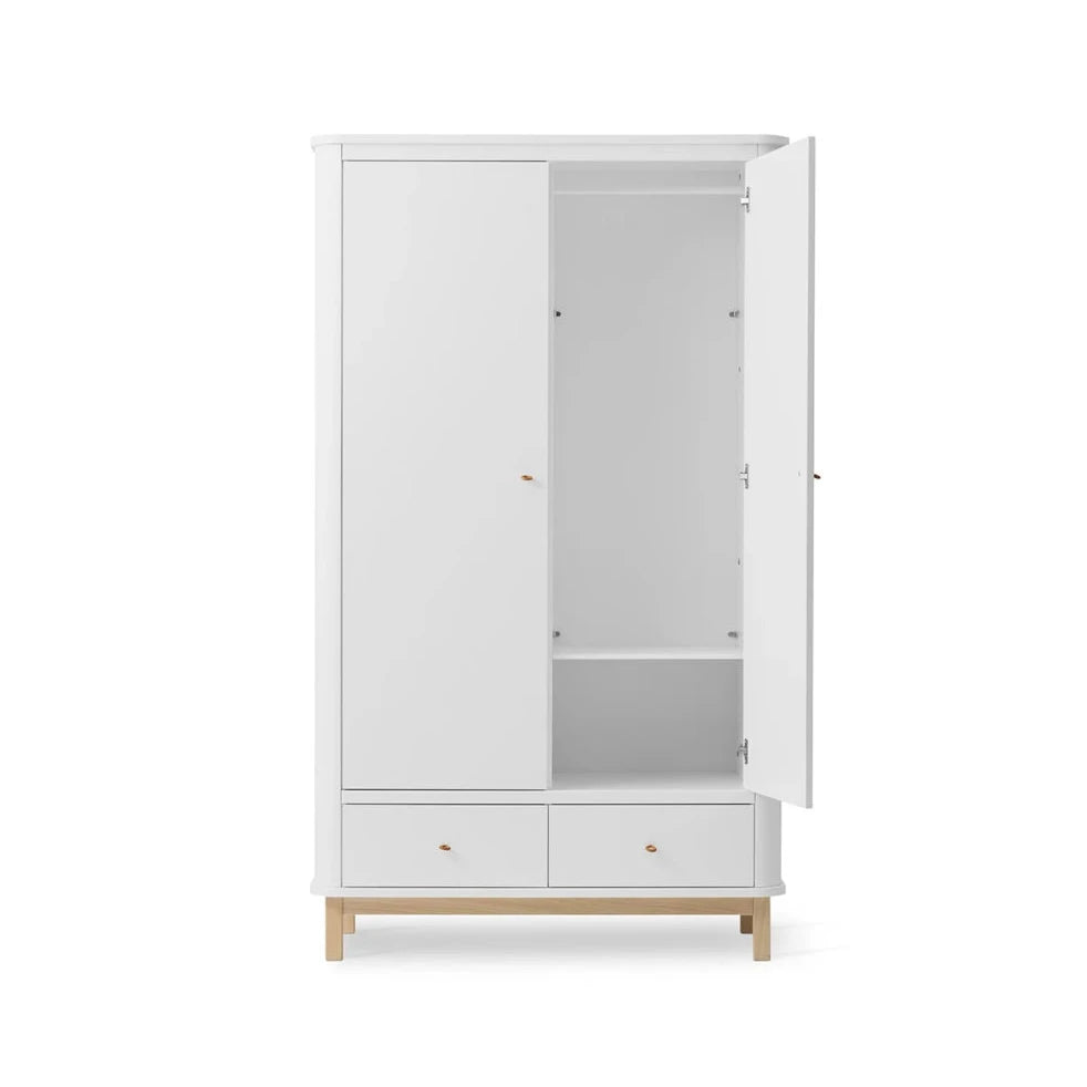 OLIVER FURNITURE - Armoire 2 Portes Wood, Blanc/Chêne