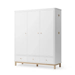 OLIVER FURNITURE - Armoire 3 Portes Wood, Blanc/Chêne
