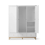 OLIVER FURNITURE - Armoire 3 Portes Wood, Blanc/Chêne