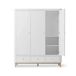 OLIVER FURNITURE - Armoire 3 Portes Wood, Blanc/Chêne