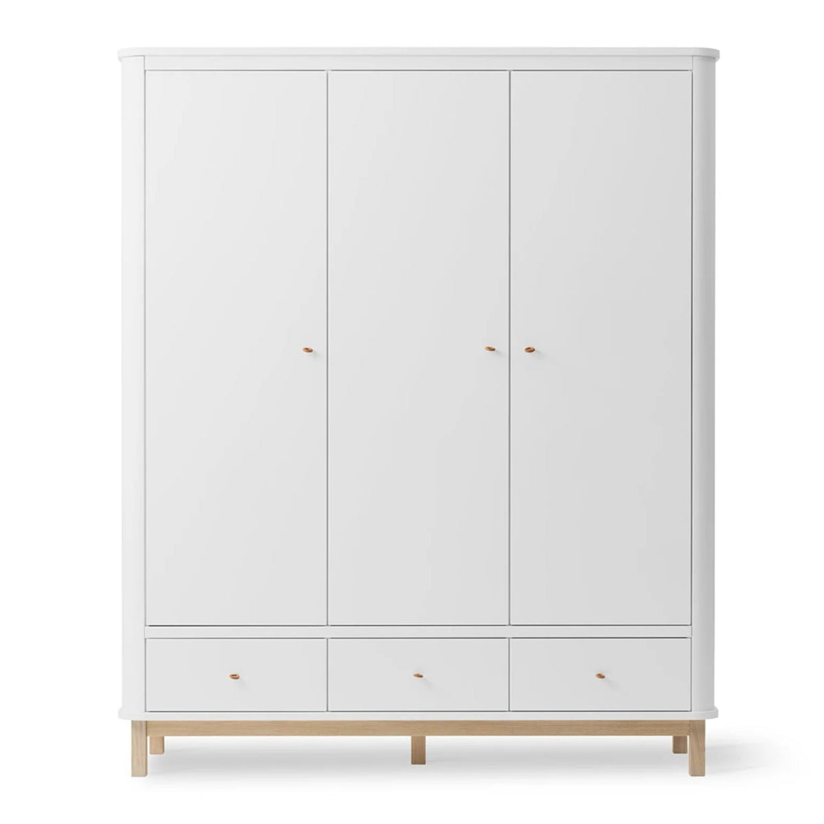OLIVER FURNITURE - Armoire 3 Portes Wood, Blanc/Chêne