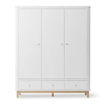 OLIVER FURNITURE - Armoire 3 Portes Wood, Blanc/Chêne