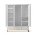 OLIVER FURNITURE - Armoire 3 Portes Wood, Blanc/Chêne