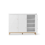 OLIVER FURNITURE - Armoire Multi - Rangement 3 Portes, Blanc/Chêne