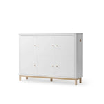 OLIVER FURNITURE - Armoire Multi - Rangement 3 Portes, Blanc/Chêne
