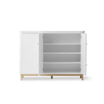 OLIVER FURNITURE - Armoire Multi - Rangement 3 Portes, Blanc/Chêne