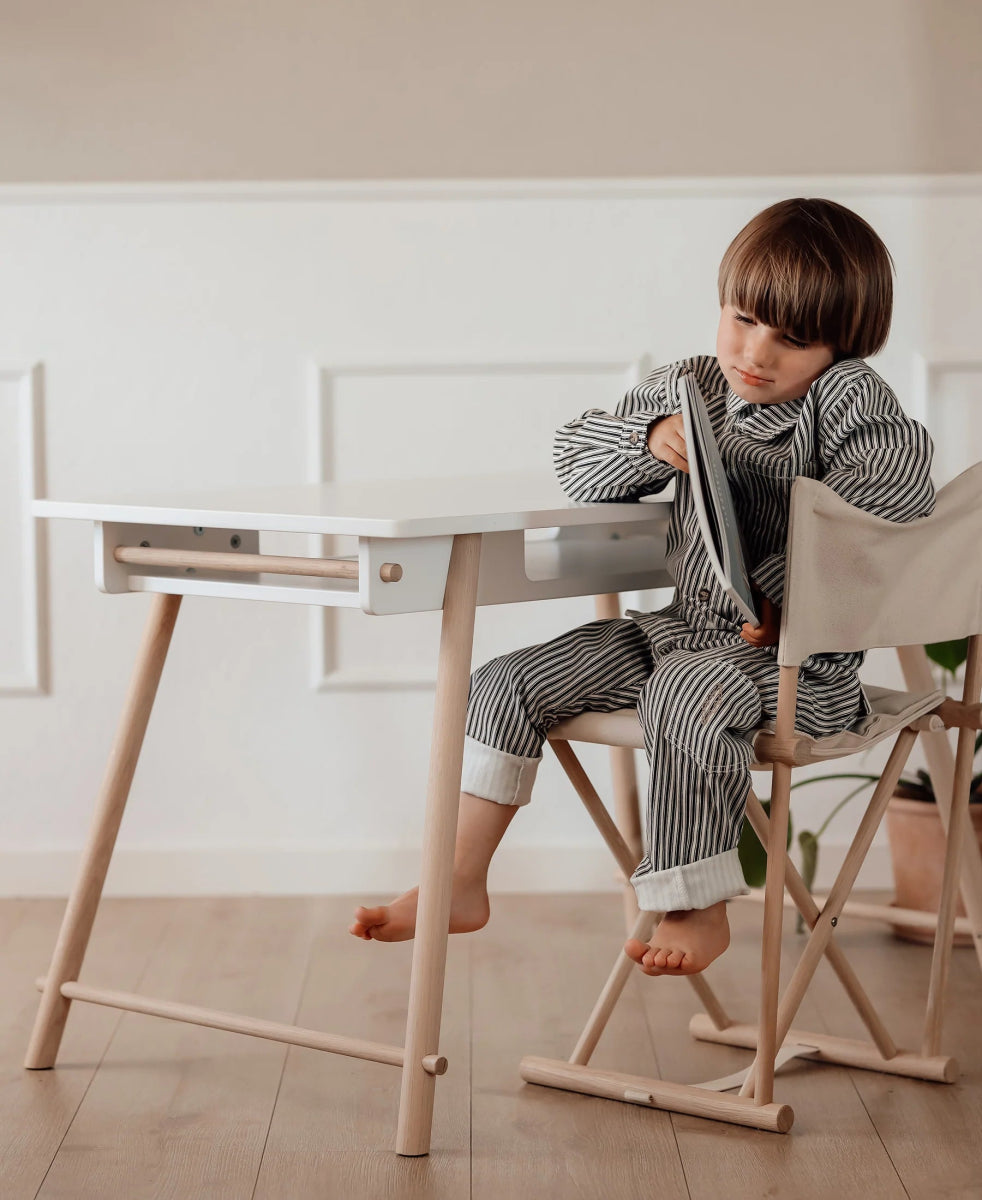 OLIVER FURNITURE - Bureau Junior Oliver Furniture, Ajustable En Hauteur, Blanc/chêne