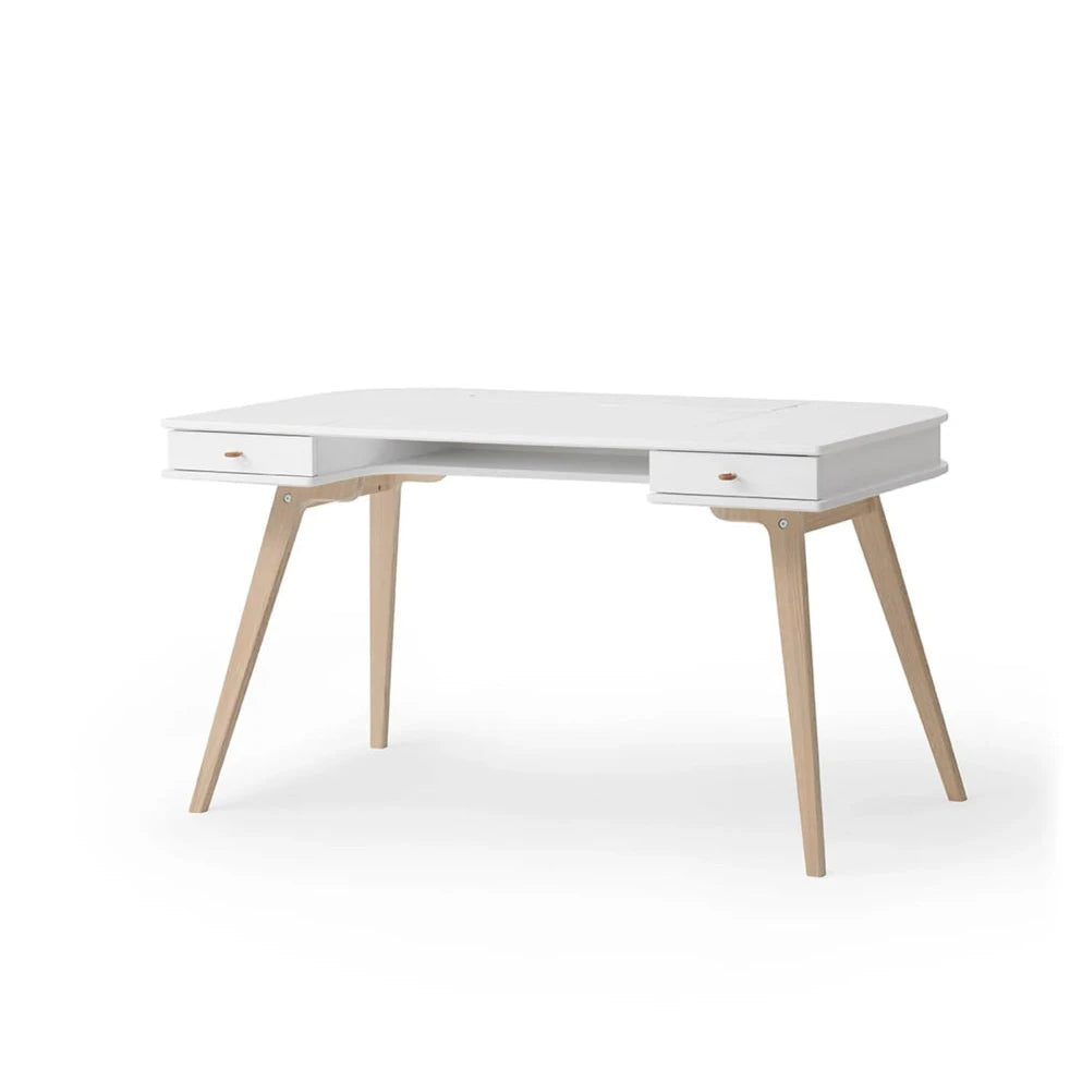 OLIVER FURNITURE - Bureau Wood 66 cm, Blanc/Chêne