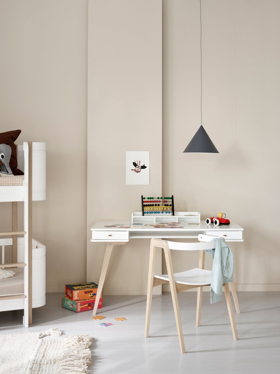 OLIVER FURNITURE - Bureau Wood 66 cm, Blanc/Chêne