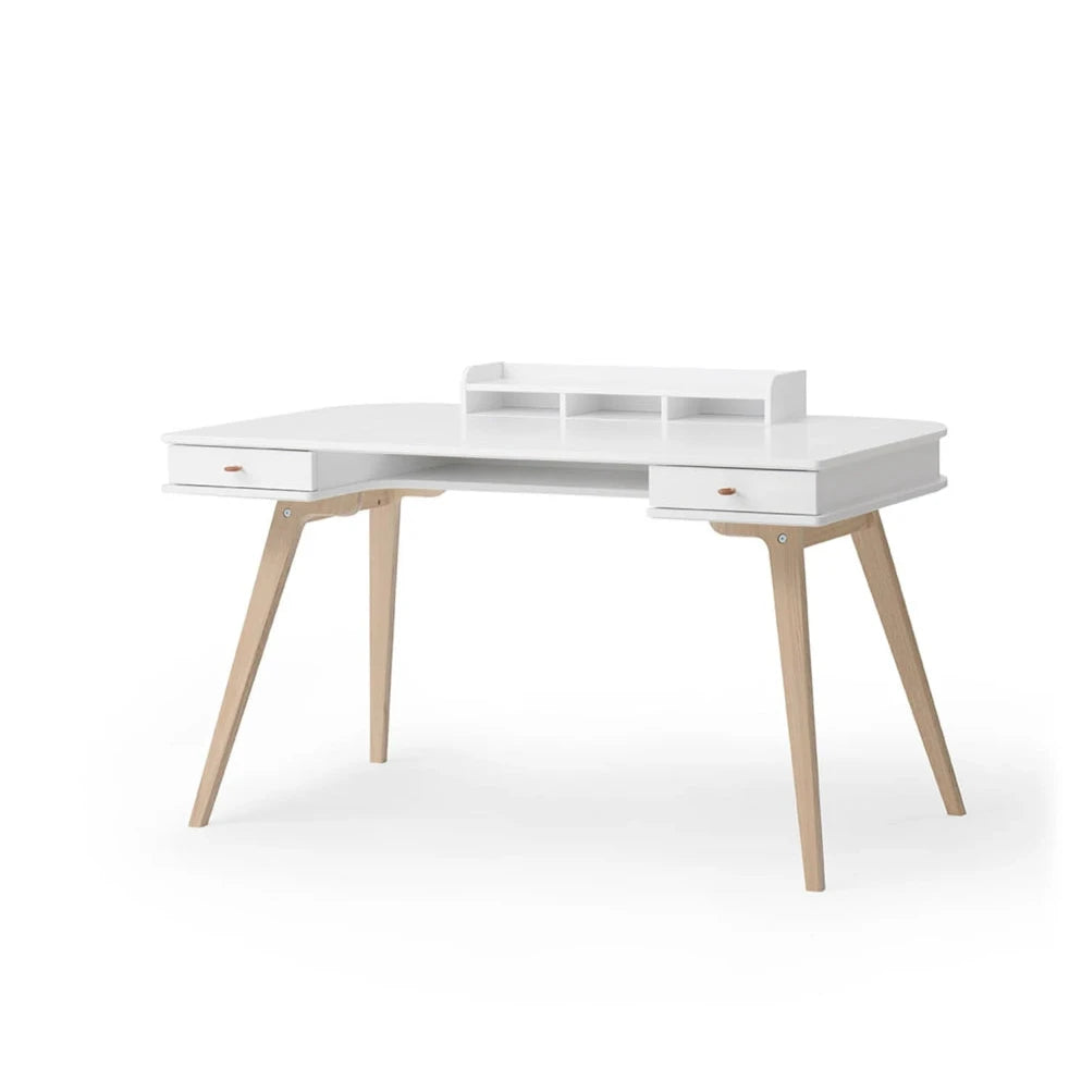 OLIVER FURNITURE - Bureau Wood 66 cm, Blanc/Chêne