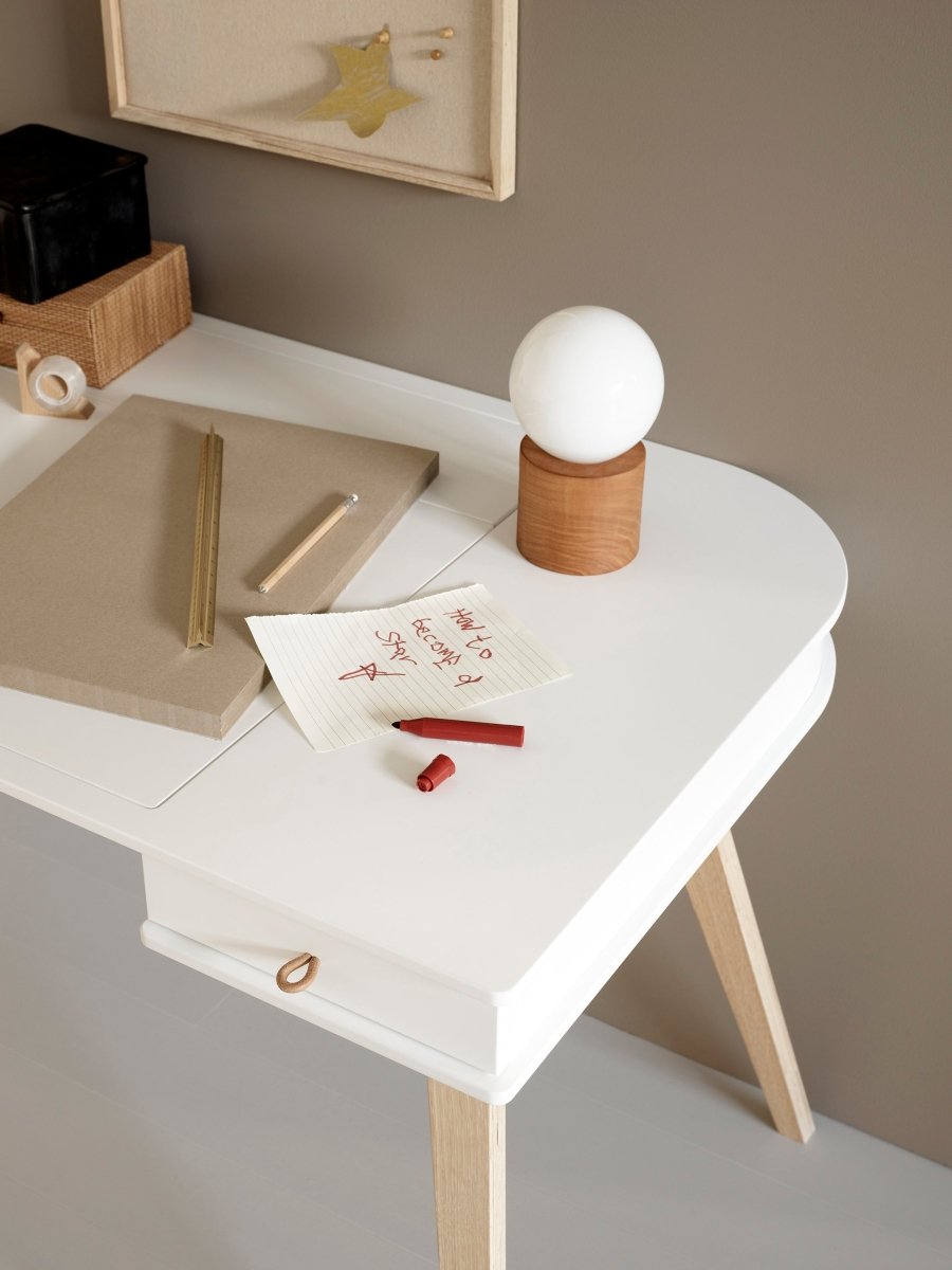 OLIVER FURNITURE - Bureau Wood 66 cm, Blanc/Chêne
