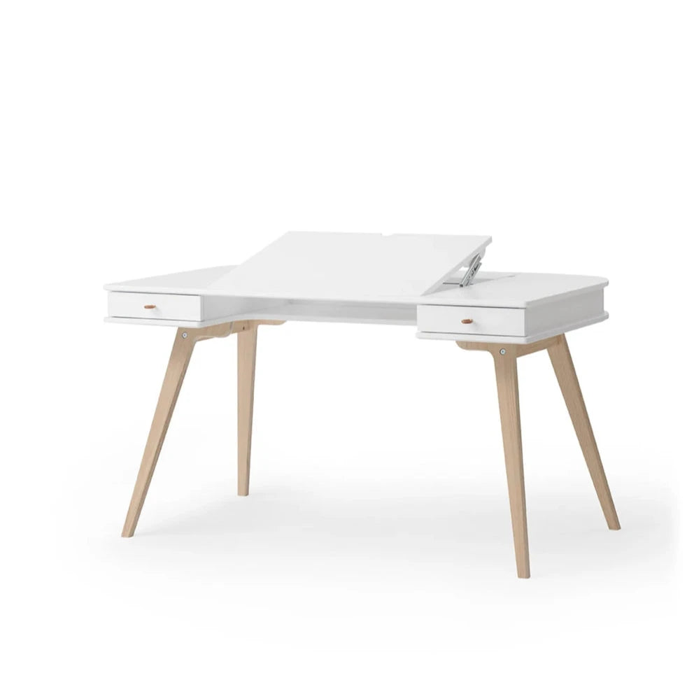 OLIVER FURNITURE - Bureau Wood 66 cm, Blanc/Chêne