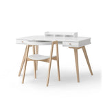 OLIVER FURNITURE - Bureau Wood 66 cm & Chaise Wood Avec Accoudoirs, L'ensemble, Blanc/Chêne