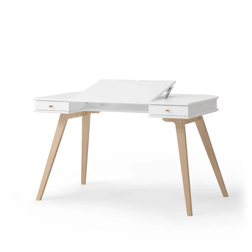OLIVER FURNITURE - Bureau Wood 72,6 cm, Blanc/Chêne