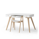 OLIVER FURNITURE - Bureau Wood 72,6 cm & Chaise Wood Avec Accoudoirs, L'ensemble, Blanc/Chêne