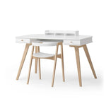 OLIVER FURNITURE - Bureau Wood 72,6 cm & Chaise Wood Avec Accoudoirs, L'ensemble, Blanc/Chêne