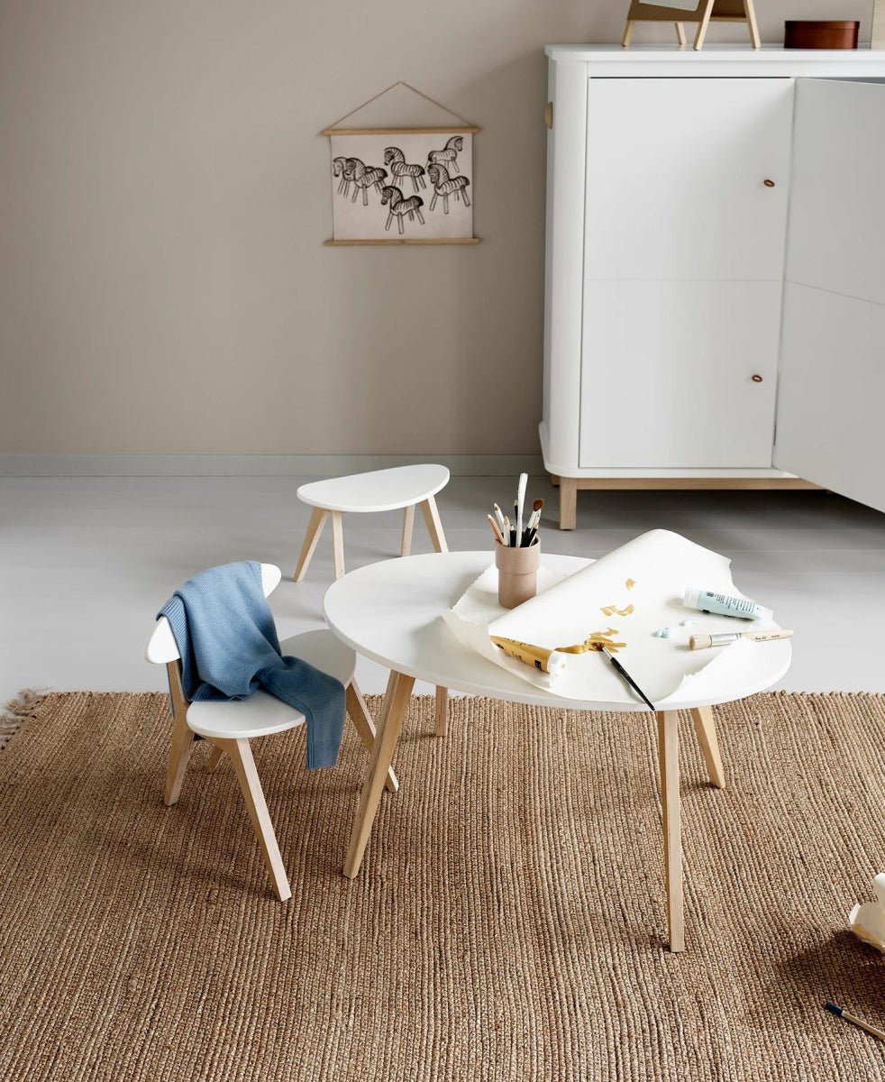OLIVER FURNITURE - Chaise Wood PingPong, Blanc/Chêne