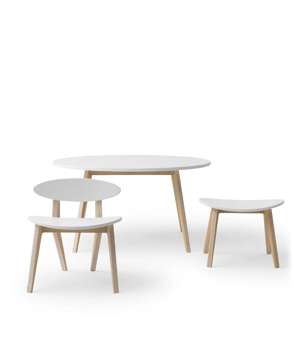 OLIVER FURNITURE - Chaise Wood PingPong, Blanc/Chêne