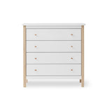OLIVER FURNITURE - Commode 4 Tiroirs Wood, Blanc/Chêne
