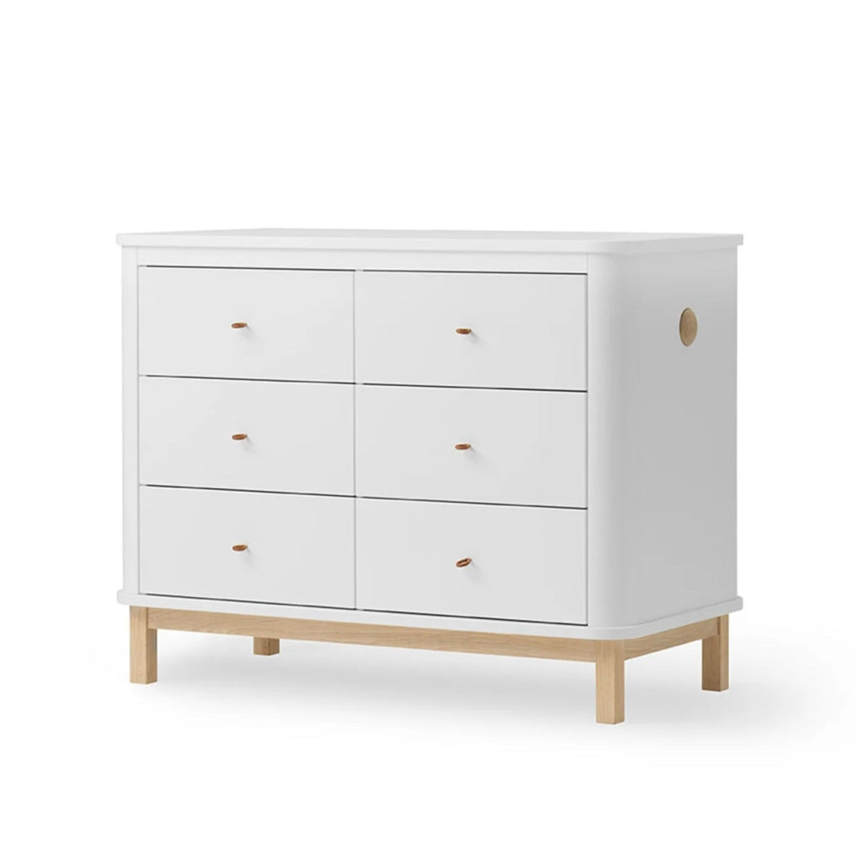 OLIVER FURNITURE - Commode 6 Tiroirs Wood, Blanc/Chêne